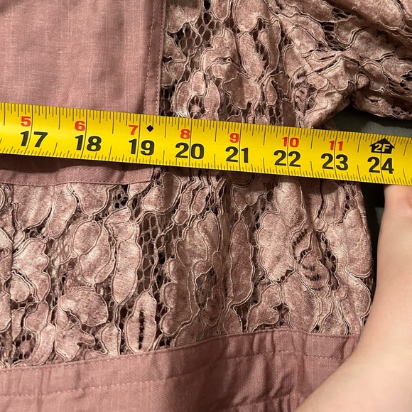 NWT Lane Bryant Sz 18/20 Petite Dusty Rose Lace Jacket Button-up Jacket Blouse! - Picture 12 of 16